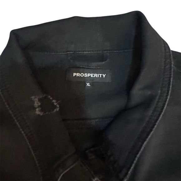 NWOT Prosperity Women's Black Denim Jacket XL Long Sleeve Button Up - Picture 3 of 4
